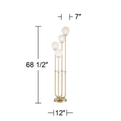 Possini Euro Design Mid Century Modern Glam Style Floor Lamp 4-Light LED 68.5" Tall Warm Gold Glass Globe Shade For Living Room House Uplight -Adesso Shop GUEST 018f9df5 a70c 42d3 91a0 56816ed1480f
