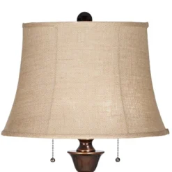 Regency Hill Brooke Rustic Vintage Retro Floor Lamp Standing 60" Tall Rich Bronze Copper Burlap Bell Shade For Living Room Bedroom Office House Home -Adesso Shop GUEST 01f8b341 fdd8 49e2 9808 5c0669b5ccb1