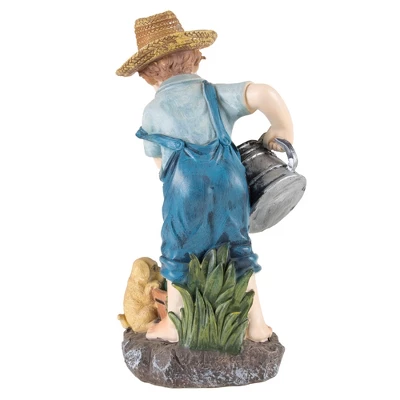 Nature Spring Outdoor Solar LED Light Little Boy Statue For Garden, Patio, Lawn, And Yard – Blue 3 Nature Spring Outdoor Solar LED Light Little Boy Statue For Garden, Patio, Lawn, And Yard – Blue