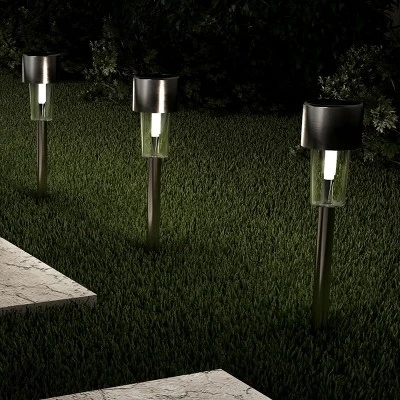 Nature Spring Solar Path Lights With Rechargeable Batteries - 12.2", Set Of 12, Silver 4 Nature Spring Solar Path Lights With Rechargeable Batteries - 12.2", Set Of 12, Silver - Image 2