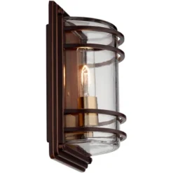 John Timberland Habitat Modern Outdoor Wall Light Fixtures Set Of 2 Bronze Brass 11" Clear Glass For Post Exterior Barn Deck House Porch Yard Patio -Adesso Shop GUEST 04b75ebd eda6 4698 8474 91098682a1c1