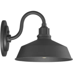 Franklin Iron Works Arnett Rustic Industrial Farmhouse Outdoor Barn Light Fixtures Set Of 2 Black Dusk To Dawn Gooseneck 10 1/2" For Exterior Deck -Adesso Shop GUEST 04c917e6 1973 42af b47c f29dda795a45