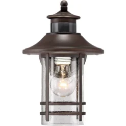 John Timberland Galt Outdoor Mission Wall Light Fixture Oil Rubbed Bronze Motion Sensor Dusk To Dawn 11 1/4" Seedy Glass For Post Exterior Barn Deck -Adesso Shop GUEST 0515dd8f f3eb 4799 9f49 a1d6c0865969