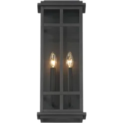 Possini Euro Design Modern Industrial Outdoor Wall Light Fixture Cool Black Windowpane Frame 20" For Post Exterior Barn Deck House -Adesso Shop GUEST 0523b5ee b117 487c afef 31184dbadaf3