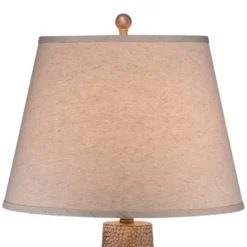 360 Lighting Bentley Rustic Farmhouse Table Lamp 29" Tall Brown Leaf Textured Hammered Pot Off White Empire Shade For Bedroom Living Room House Home -Adesso Shop GUEST 0553174f 0756 4b19 9e38 becea0f0eeea