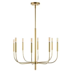 27.25" 8-Light Amoros Modern Mid-Century Iron LED Chandelier Gold Painting - JONATHAN Y -Adesso Shop GUEST 06c25fef cb2d 4899 b767 2c9b730620e5