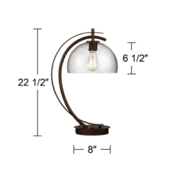 Possini Euro Design Modern Accent Table Lamp With USB Port Filament LED 22.5" High Bronze Metal Glass Dome Shade For Living Room Desk Bedroom -Adesso Shop GUEST 06ccec55 51fe 446c aefa 1b40fd1551d2
