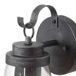 10" Metal/Glass Outdoor Wall Lamp Black/Silver - LNC -Adesso Shop GUEST 072921e6 8a31 4e41 bb3c 95d769f00d5b