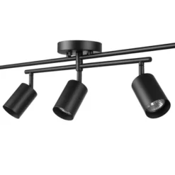 5-Light Matte Black Track Lighting With Center Swivel Bar With Pivoting Shades - Globe Electric -Adesso Shop GUEST 0810baf8 f920 4e6c af85 c3500931a2aa