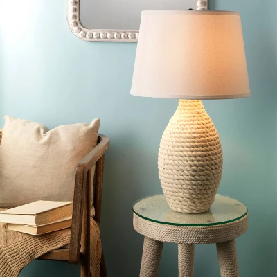 Rope Table Lamp With Tapered Shade Cream - Splendor Home 4 Rope Table Lamp With Tapered Shade Cream - Splendor Home - Image 2