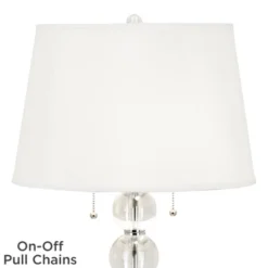 Vienna Full Spectrum Modern Table Lamp 26 1/2" High With USB Dimmer Stacked Crystal Spheres White Drum Shade For Bedroom Living Room Desk Bedside -Adesso Shop GUEST 09875143 5a66 417b b1e2 3540fa9daea6