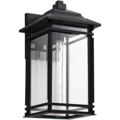John Timberland North House Mission Outdoor Wall Light Fixture Matte Black Metal 19" Clear Glass For Post Exterior Barn Deck House Porch Yard Patio -Adesso Shop GUEST 09bbb569 4809 4d3f a7e8 a20e2279a402