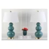 (Set Of 2) 28" Pamela Triple Gourd Ceramic Lamp Marine Blue (Includes CFL Light Bulb) - Safavieh -Adesso Shop GUEST 0a0dd753 6b29 4a06 ad04 0e1804a24753