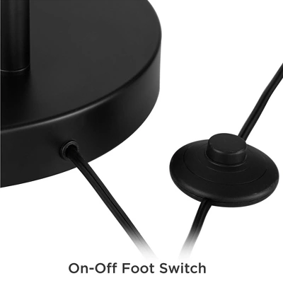 360 Lighting Modern Arc Floor Lamp With USB Charging Port 72" Tall Black White Linen Drum Shade For Living Room Reading House Home 6 360 Lighting Modern Arc Floor Lamp With USB Charging Port 72" Tall Black White Linen Drum Shade For Living Room Reading House Home - Image 4