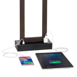 360 Lighting Todd Modern Table Lamps 30" Tall Set Of 2 Bronze With USB And AC Power Outlet In Base Oatmeal Shade For Bedroom Living Room Bedside Desk -Adesso Shop GUEST 0ac4e8f0 9804 47ad b716 015366bb144a