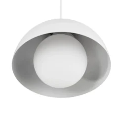 1-Light Amelia Plug-In Pendant With Glass Shade Matte White - Globe Electric -Adesso Shop GUEST 0beb224b 1915 4bc2 895d 14b3506a8355