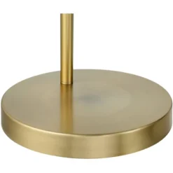 360 Lighting Modern Arc Floor Lamp With USB Charging Port 72" Tall Brass White Linen Drum Shade For Living Room Reading House Home -Adesso Shop GUEST 0bed16fe 06de 44b7 a141 ca77a426a4bb