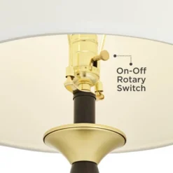 360 Lighting Kamila Traditional Table Lamps 27" Tall Set Of 2 Gold Black With Dual USB Charging Ports White Drum Shade For Bedroom Bedside Family Desk -Adesso Shop GUEST 0c100117 f506 4db2 aa31 6dae08db3ed2