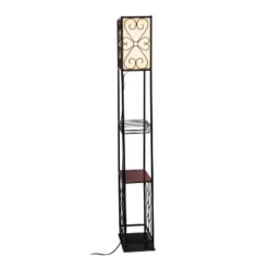 Etagere Organizer Wood Accented Storage Shelf And Wine Rack With Linen Shade Floor Lamp Black - Elegant Designs 25 Etagere Organizer Wood Accented Storage Shelf And Wine Rack With Linen Shade Floor Lamp Black - Elegant Designs -Adesso Shop GUEST 0e489040 a598 4140 97af 8fbb311bf0c2