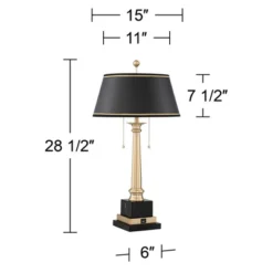 Barnes And Ivy Georgetown Traditional Desk Lamp 28 1/2" Tall Warm Brass With USB Charging Port Black Shade For Bedroom Living Room Bedside Office Kids 17 Barnes And Ivy Georgetown Traditional Desk Lamp 28 1/2" Tall Warm Brass With USB Charging Port Black Shade For Bedroom Living Room Bedside Office Kids -Adesso Shop GUEST 0e8d1681 eef5 49e0 b2c1 3acf0e649772