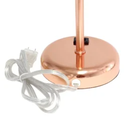 19.5" Bedside Power Outlet Base Metal Table Desk Lamp Rose Gold With White Fabric Shade - Creekwood Home -Adesso Shop GUEST 106a5765 d4ab 4dd1 86bb 3cc22d294cc3