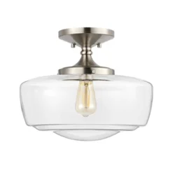 14" Marfa Glass/Iron Farmhouse Modern LED Flush Mount - JONATHAN Y -Adesso Shop GUEST 10b8ac92 3835 49fd acfe e95eba45aa91