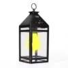Solar LED Portable Hanging Outdoor Lantern Black - Techko Maid