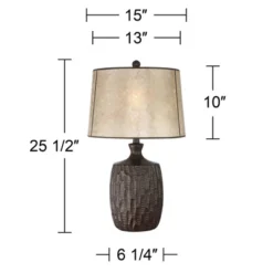 Franklin Iron Works Kelly Rustic Farmhouse Table Lamp 25 1/2" High Brown Mica Drum Shade For Bedroom Living Room Bedside Nightstand Office Kids Family 8 Franklin Iron Works Kelly Rustic Farmhouse Table Lamp 25 1/2" High Brown Mica Drum Shade For Bedroom Living Room Bedside Nightstand Office Kids Family -Adesso Shop GUEST 119b7c57 8bea 40ef 90d5 0e50997c32f1