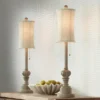 Regency Hill Traditional Buffet Table Lamps 28" Tall Set Of 2 Natural Candlestick Cream Bell Shade For Dining Room -Adesso Shop GUEST 1290e9f7 7ced 457d 9d8f 57baff261ded