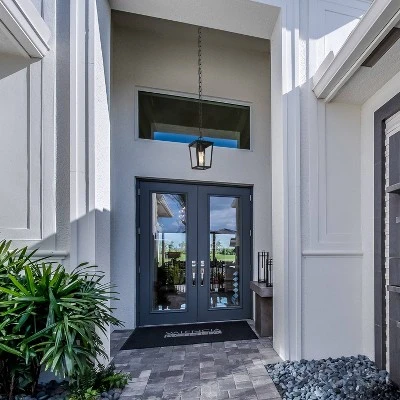 9" Metal/Seeded Glass Modern Outdoor Pendant Light Black - LNC 4 9" Metal/Seeded Glass Modern Outdoor Pendant Light Black - LNC - Image 2