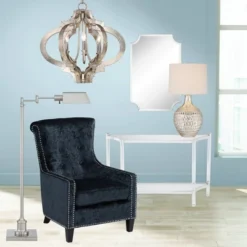 360 Lighting Waylon Modern Table Lamp 28" Tall Textured Mercury Glass Off White Tapered Drum Shade For Bedroom Living Room Bedside Nightstand Office -Adesso Shop GUEST 149f8c89 867f 40da 8113 240f6d01df0c