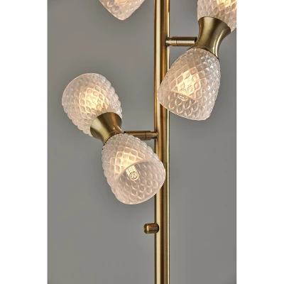 Nina Floor Lamp Antique Brass (Includes LED Light Bulb) - Adesso 3 Nina Floor Lamp Antique Brass (Includes LED Light Bulb) - Adesso