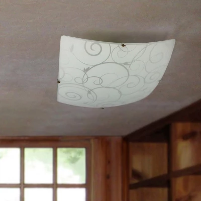 Flushmount Ceiling Light With Scroll Swirl Design White - Simple Designs 3 Flushmount Ceiling Light With Scroll Swirl Design White - Simple Designs