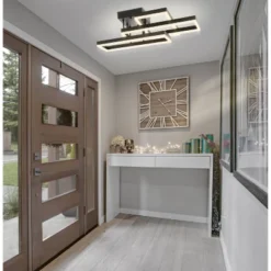 28.25" Metal Turing Geometric Flush Mount (Includes Energy Efficient Light Bulb) Black - JONATHAN Y -Adesso Shop GUEST 161cf8b0 ff65 4b6b af38 79c422ffb24f