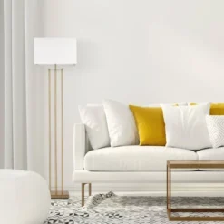 62" Soho Floor Lamp With Linen Shade White - Globe Electric -Adesso Shop GUEST 170b81c7 aecd 4d1e b307 b26741a75955