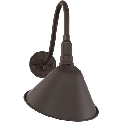 Franklin Iron Works Neihart Rustic Farmhouse Outdoor Barn Light Fixture Bronze Curving Gooseneck 18" Post Exterior Barn Deck House Porch Yard Patio 5 Franklin Iron Works Neihart Rustic Farmhouse Outdoor Barn Light Fixture Bronze Curving Gooseneck 18" Post Exterior Barn Deck House Porch Yard Patio - Image 3