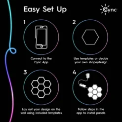 GE Cync Dynamic Effect 10pk Novelty Tile Lights -Adesso Shop GUEST 17b40f1c 20a3 4cac b8f6 fa1bc79d2111