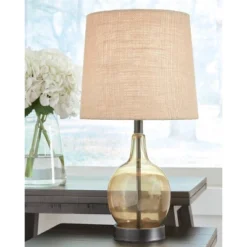 Arlomore Amber Glass Table Lamp - Signature Design By Ashley