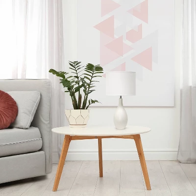 18.11" Traditional Standard Ceramic Dewdrop Table Desk Lamp With Matching Fabric Shade Off-White - Creekwood Home 9 18.11" Traditional Standard Ceramic Dewdrop Table Desk Lamp With Matching Fabric Shade Off-White - Creekwood Home - Image 7