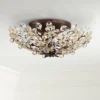 Vienna Full Spectrum Blooms Vintage Ceiling Light Semi Flush Mount Fixture 21" Wide Weathered Brown 5-Light For Bedroom Kitchen Living Room Hallway -Adesso Shop GUEST 19a26083 09e1 427a ac9d 7a38cdd9e05f