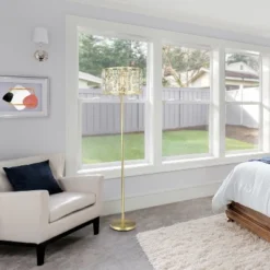 63" Cleo Glam Gold Metal And Faceted Crystal Drum Shade Floor Lamp - River Of Goods -Adesso Shop GUEST 19ba6faa 98c8 4f6c 9002 0f88766379f3