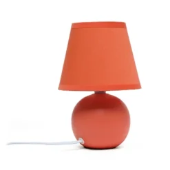 8.66" Petite Ceramic Orb Base Bedside Table Desk Lamp With Matching Tapered Drum Fabric Shade Orange - Creekwood Home 13 8.66" Petite Ceramic Orb Base Bedside Table Desk Lamp With Matching Tapered Drum Fabric Shade Orange - Creekwood Home -Adesso Shop GUEST 19d4adc9 85dd 45bb 9843 d9216047d513
