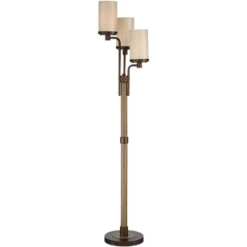Franklin Iron Works Astoria Rustic Farmhouse Floor Lamp 71" Tall Bronze Faux Wood 3 Light Tree Tea Alabaster Glass For Living Room Bedroom Office Home -Adesso Shop GUEST 1a6636fc 519f 4824 a0c9 dd170e090cbc