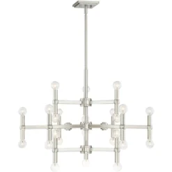 Possini Euro Design Marya Brushed Nickel Chandelier 32" Wide Modern 24-Light Fixture For Dining Room House Foyer Kitchen Island Entryway Bedroom Home -Adesso Shop GUEST 1ae79230 9627 452a 9963 849cebfee7eb