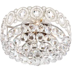 Vienna Full Spectrum Moira Vintage Ceiling Light Flush Mount Fixture 16" Wide Satin Nickel 6-Light Clear Crystal Balls For Bedroom Kitchen Living Room -Adesso Shop GUEST 1bb916ef 02d4 4554 9033 92831a6d8577