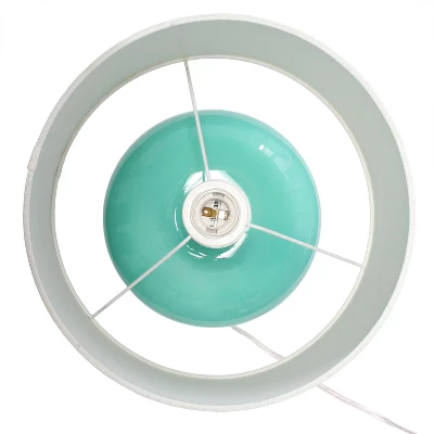 15.25" Modern Ovaloid Glass Bedside Table Lamp With Fabric Shade - Lalia Home 7 15.25" Modern Ovaloid Glass Bedside Table Lamp With Fabric Shade - Lalia Home - Image 5