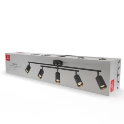 5-Light Matte Black Track Lighting With Center Swivel Bar With Pivoting Shades - Globe Electric -Adesso Shop GUEST 1c463289 ea57 4fbc b250 c85fa14c0951