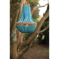 Wood Beaded Chandelier Blue -Storied Home -Adesso Shop GUEST 1c509e22 de29 4c07 8684 6344261c3000