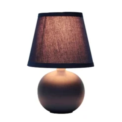 8.66" Petite Ceramic Orb Base Bedside Table Desk Lamp With Matching Tapered Drum Fabric Shade Blue - Creekwood Home -Adesso Shop GUEST 1ca651c6 a660 4b6c be9f 9c291eaf03e9