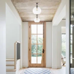 9.75" LED 1-Light Marla Iron/Seeded Glass Pendant Nickel/Clear - JONATHAN Y -Adesso Shop GUEST 1cace5ff 95b6 44f5 8eec c1a04b3732fa